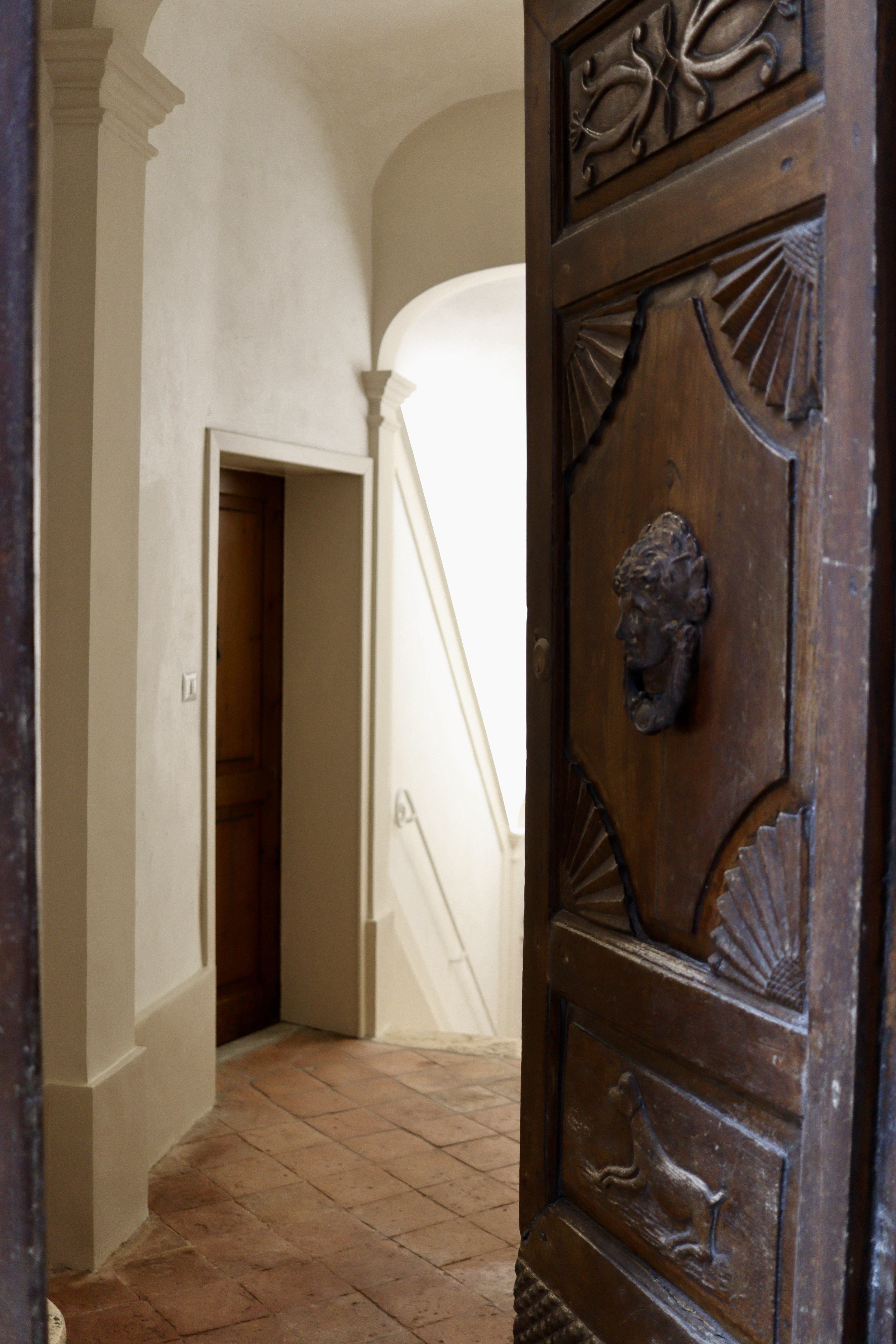 Detail of stone wall and plaster.