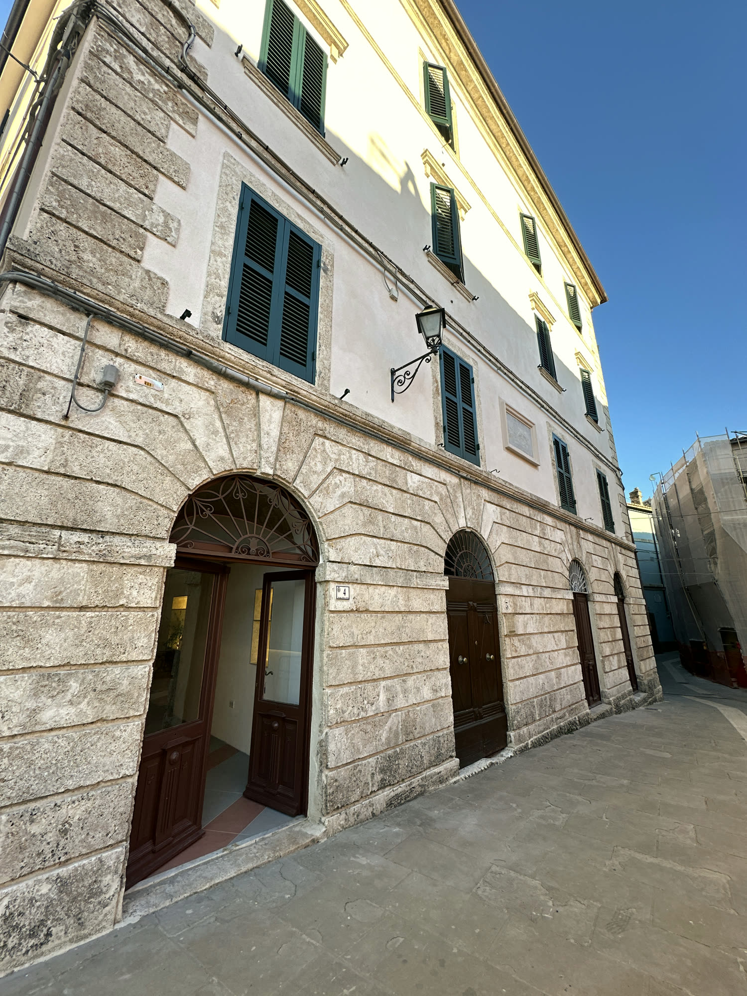 The facade of Palazzo Palloni on Piazza della Chiesa.